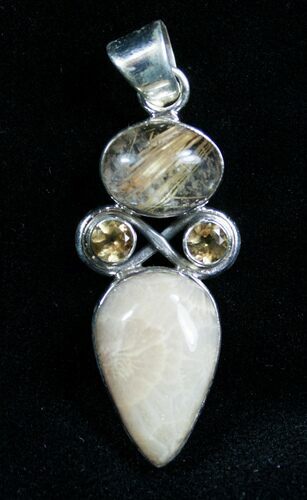 Beautiful Fossil Coral Pendant #7723